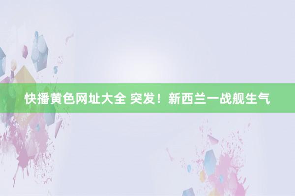 快播黄色网址大全 突发！新西兰一战舰生气