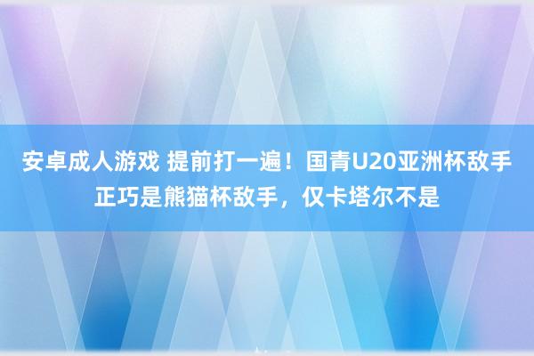 安卓成人游戏 提前打一遍！国青U20亚洲杯敌手正巧是熊猫杯敌手，仅卡塔尔不是
