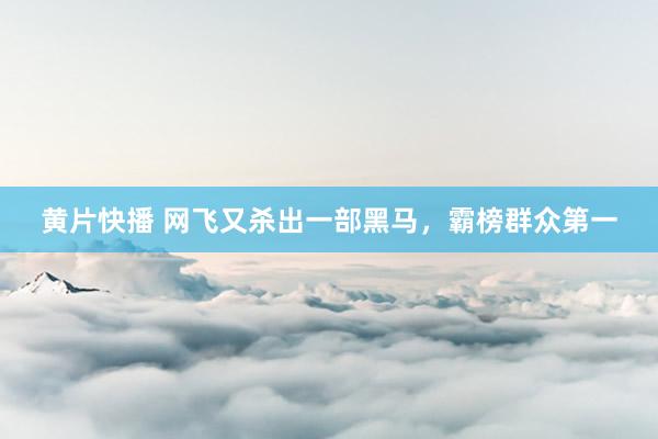 黄片快播 网飞又杀出一部黑马，霸榜群众第一