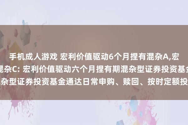 手机成人游戏 宏利价值驱动6个月捏有混杂A,宏利价值驱动6个月捏有混杂C: 宏利价值驱动六个月捏有期混杂型证券投资基金通达日常申购、赎回、按时定额投资业务公告