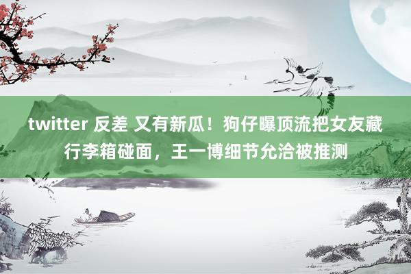 twitter 反差 又有新瓜！狗仔曝顶流把女友藏行李箱碰面，王一博细节允洽被推测