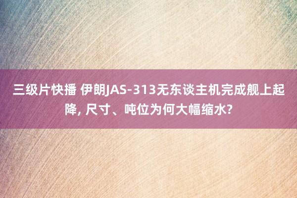 三级片快播 伊朗JAS-313无东谈主机完成舰上起降， 尺寸、吨位为何大幅缩水?