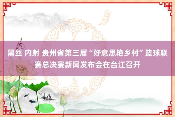 黑丝 内射 贵州省第三届“好意思艳乡村”篮球联赛总决赛新闻发布会在台江召开