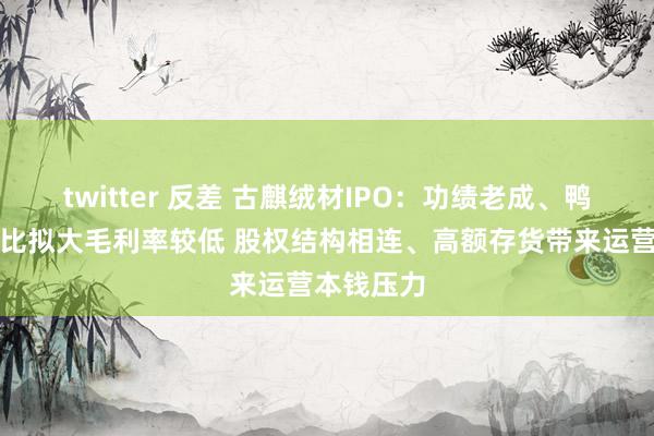 twitter 反差 古麒绒材IPO：功绩老成、鸭绒居品占比拟大毛利率较低 股权结构相连、高额存货带来运营本钱压力