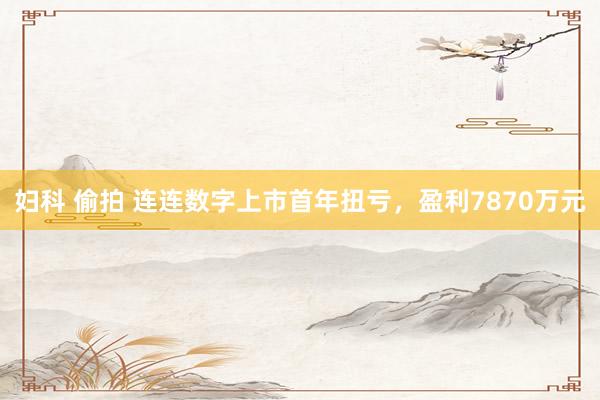 妇科 偷拍 连连数字上市首年扭亏，盈利7870万元