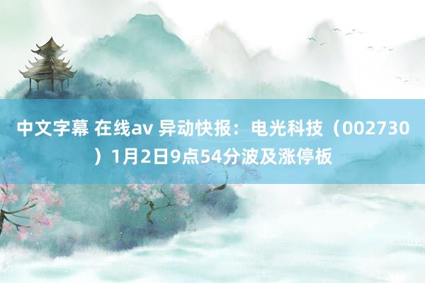 中文字幕 在线av 异动快报:电光科技(002730)1月2日9点54分波及涨停板