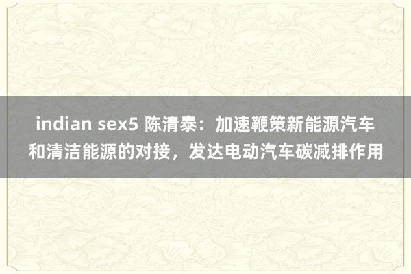 indian sex5 陈清泰：加速鞭策新能源汽车和清洁能源的对接，发达电动汽车碳减排作用