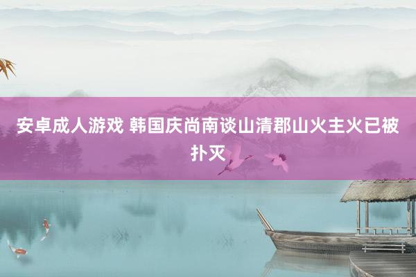 安卓成人游戏 韩国庆尚南谈山清郡山火主火已被扑灭