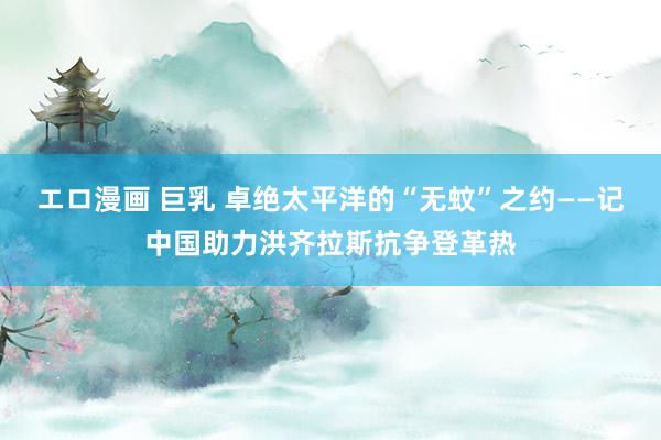 エロ漫画 巨乳 卓绝太平洋的“无蚊”之约——记中国助力洪齐拉斯抗争登革热