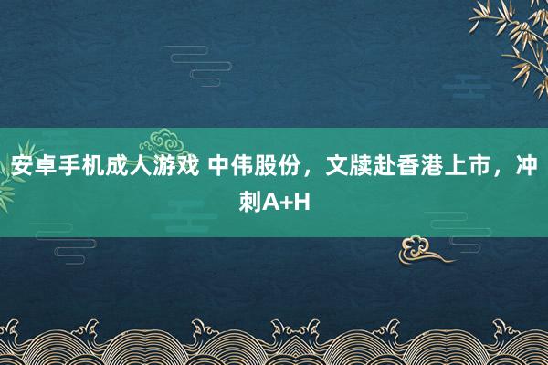 安卓手机成人游戏 中伟股份，文牍赴香港上市，冲刺A+H