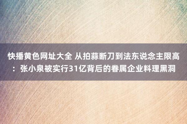 快播黄色网址大全 从拍蒜断刀到法东说念主限高：张小泉被实行31亿背后的眷属企业料理黑洞