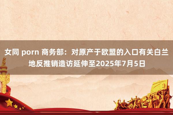 女同 porn 商务部：对原产于欧盟的入口有关白兰地反推销造访延伸至2025年7月5日