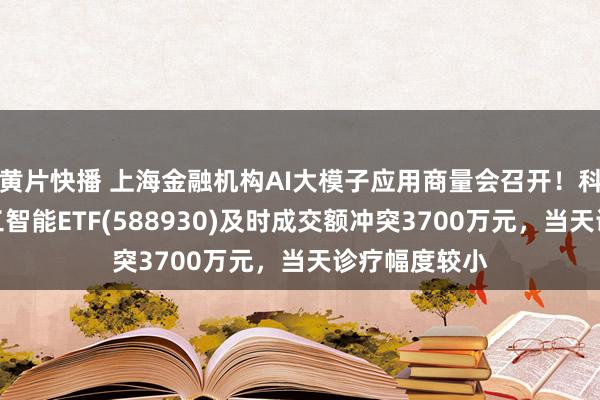 黄片快播 上海金融机构AI大模子应用商量会召开！科创板东谈主工智能ETF(588930)及时成交额冲突3700万元，当天诊疗幅度较小