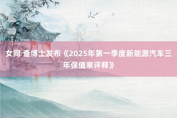 女同 查博士发布《2025年第一季度新能源汽车三年保值率评释》