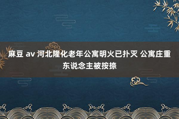 麻豆 av 河北隆化老年公寓明火已扑灭 公寓庄重东说念主被按捺