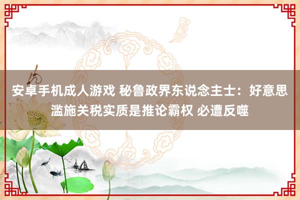 安卓手机成人游戏 秘鲁政界东说念主士：好意思滥施关税实质是推论霸权 必遭反噬