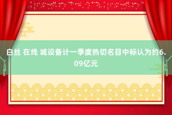 白丝 在线 城设备计一季度热切名目中标认为约6.09亿元