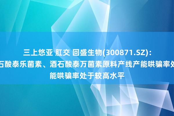 三上悠亚 肛交 回盛生物(300871.SZ)：当今公司酒石酸泰乐菌素、酒石酸泰万菌素原料产线产能哄骗率处于较高水平