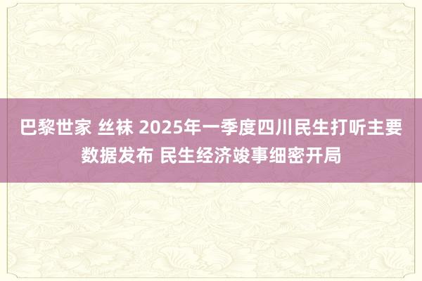 巴黎世家 丝袜 2025年一季度四川民生打听主要数据发布 民生经济竣事细密开局