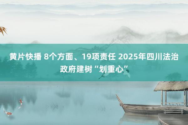黄片快播 8个方面、19项责任 2025年四川法治政府建树“划重心”