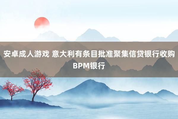 安卓成人游戏 意大利有条目批准聚集信贷银行收购BPM银行