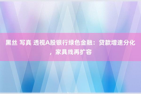 黑丝 写真 透视A股银行绿色金融：贷款增速分化，家具线再扩容
