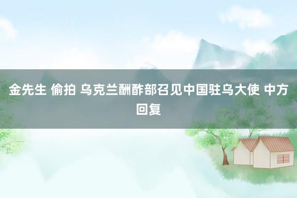 金先生 偷拍 乌克兰酬酢部召见中国驻乌大使 中方回复