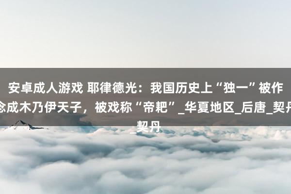 安卓成人游戏 耶律德光：我国历史上“独一”被作念成木乃伊天子，被戏称“帝耙”_华夏地区_后唐_契丹