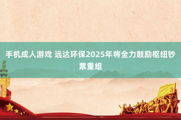 手机成人游戏 远达环保2025年将全力鼓励枢纽钞票重组