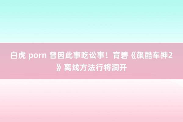 白虎 porn 曾因此事吃讼事！育碧《飙酷车神2》离线方法行将洞开